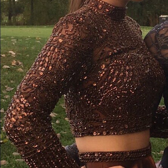 SHERRI HILL COPPER HOMECOMING DRESS - Picture 3 of 3